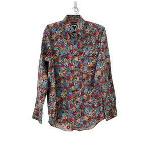 Wrangler Mens Multicolor Floral Cowboy Fit 16-35 X-Long Tails Button Shirt